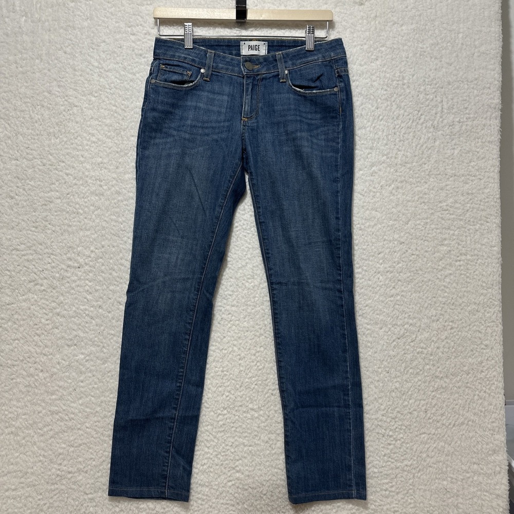 Paige Jimmy Jimmy Skinny Greta Ankle Jeans Med Wash Mid Rise Size 24 Made In USA